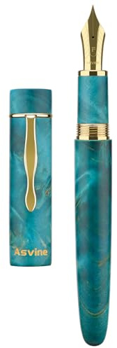 Asvine Oasis C2000 Stabilized Wooden Fountain Pen, Extra Fine Nib, Unique Pattern with Converter