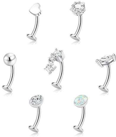 KRFY Piercings Ombligo para Mujeres, Oro/Plata Piercing Ombligo Acero Quirurgico