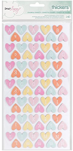 American Crafts 370088 Dear Lizzy Fine and Dandy Chipboard Thickers Colorful Confetti Hearts