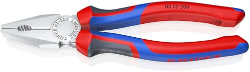 KNIPEX Combination Pliers Chrome-Plated 200 mm, 03 05 200 | With Comfort Handles