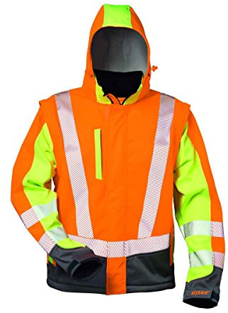 Warnschutz Softshelljacke Elysee *ATANAS* orange/gelb-grau Gr. XXL