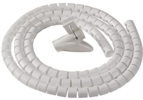 Fellowes Cable Zip | Cable Tidy Tube | Cable Management Sleeve | 2 Metre Length, 2cm Diameter - White