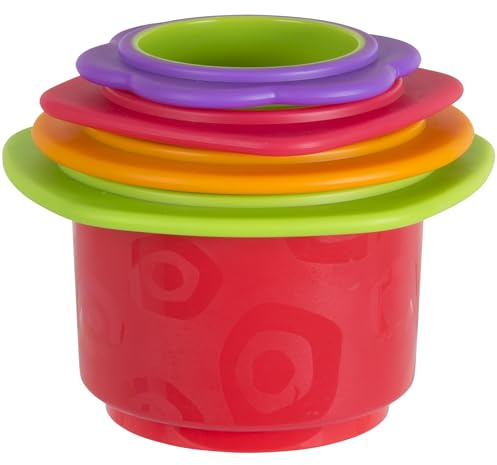 Playgro Badespielzeug Stapelbecher, 4 Stück, Baby Spielzeug, Ab 9 Monate, BPA-frei, Bunt, 40217
