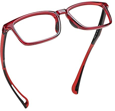 LifeArt Kid Blue Light Blocking Glasses, Filter 85% of Blue Light, Computer Glasses, Cut UV400 (Red)