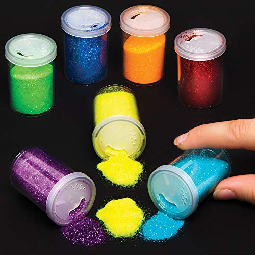 Baker Ross AT704 Glitter color Arcobaleno, ideali per Sand Art e progetti artistici per bambini (confezione da 7 x 15 g), assortiti