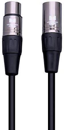 Monster Prolink Classic Microphone Cable. 5 feet Silver Contact XLR Cables. Mic Cable w/MultiTwist Construction. 95% Copper Braided Shield