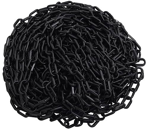 vidaXL Cadena de Advertencia Barrera de Eslanones Seguridad Protección Aparcamiento Reparación Interior Exterior Plástico Negro 30 m Ø6 mm
