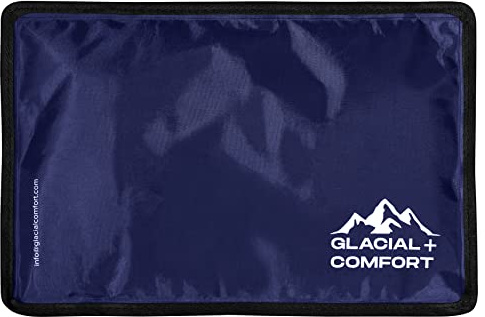 Glacial Comfort Gel Ice Pack for Injuries Reusable - (12 x 8) Cold Pads for Back Pain, Hip, Knee, Shoulder, Muscle Strains, Migraine & Postpartum Recovery with Flex Technology - Compression Pad.