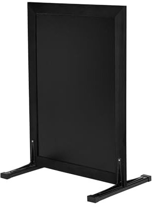 SECURIT - Lavagna Da Terra Stand Bifacciale In Legno Di Pino - Per Pennarelli A Gesso Liquido - Per Caffè, Ristoranti, Bar, Negozi - 56x78 cm - Colore Nero