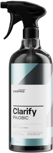 CARPRO Clarify PH₂OBIC- Glass Cleaner & Sealant, Streak-Free and Rain Repellent - Safe for Interior and Exterior Glass & Windshields - Hydrophobic Slickness Reduces Wiper Chatter - Liter (34oz)