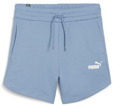 Puma Pantalones Cortos Essentials de Rizo francés de Cintura Alta de 5 Pulgadas para Mujer, Azul (Zen Blue), XS