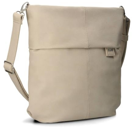 Zwei Damen Handtasche Mademoiselle.M M12 Umhängetasche 7 Liter Crossbody Bag, Schultertasche in DIN-A4-Größe, Schlüsselring, Geheimfach, inkl. extra kurzen abnehmbaren Schultergurt (nubuk-linen)