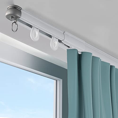 Barra de cortina de ducha deslizante de tensión con ganchos en forma de S para duchas pequeñas o bañeras independientes Riel de cortina divisor de ambientes de，Un color: 1,6 m/5,2 pies-9,8 pies