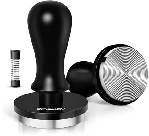 Dioomod 53mm Espresso Tamper – Spring Loaded Coffee Tamper Tool with 30lbs Pressure, Stainless Steel Flat Base for Breville Sage Portafilter Basket, Barista Accessories