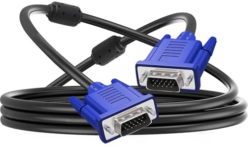 VGA-kabel med hög upplösning: hållbar videoskärm, kabel med anti-interferenskonstruktion, visuell utgång med tydlig bildskärm | Idealiska datorer, projektorer, bärbara datorer