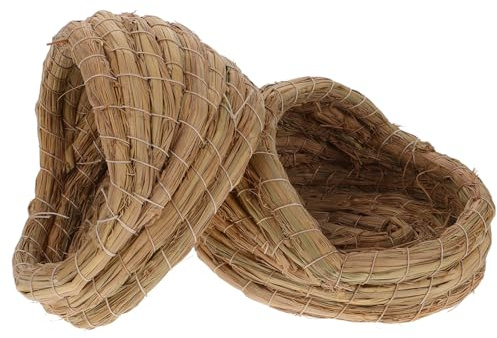 VERDANVERSE 2 Nids de Poule Tissés en Paille Naturelle 15 CM Poulailler en Osier Tressé Nid pour Ponte Maison Confortable pour Petits Animaux Protection Thermique et Ventilation Optimale