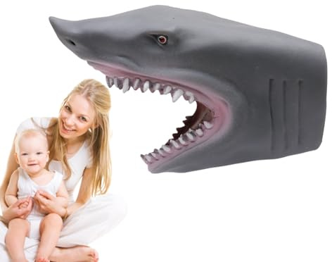 Puppetta di squalo, pupazzi a mano degli animali | realistico cartone animato squalo dinosauro giocattolo marionette a mano | Giocattoli da bagno in spiaggia e piscina, Giocattolo di