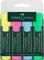 FABER-CASTELL 154804 - Textmarker Set TL 48, 4er Etui, Neon Farben, mit langlebiger Keilspitze, Strichbreite 1-5 mm, nachfüllbar