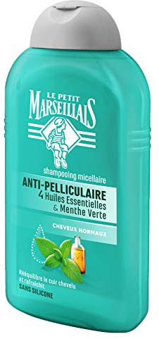 Le Petit Marseillais Anti-Schuppen Shampoo Normal, 4 ätherische Öle, Mintgrün, 250 ml, 3 Stück