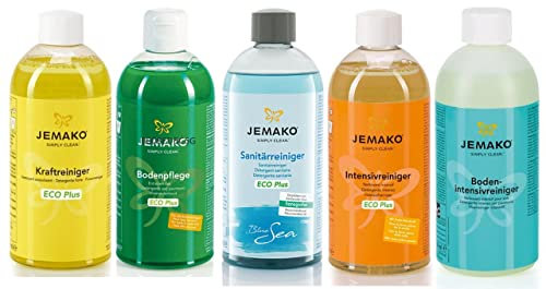 Jemako 5-teiliges Set mit Flüssigreiniger - insgesamt 2,50 Liter (1 Liter/13,44 Euro)