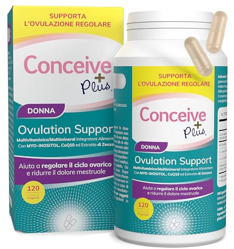 Conceive Plus Ovulation Support, Supporto per policistico e Ovulazione, Myo-Inositolo e D-Chiro-Inositolo, 120 capsule