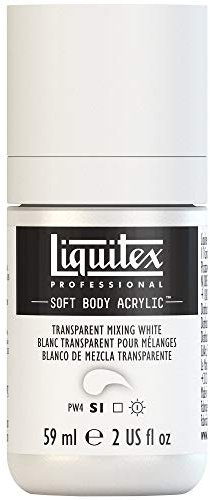 Liquitex Professional Soft Body Acrylic Paint, Transparent Mixing White, 59 ml Bottle