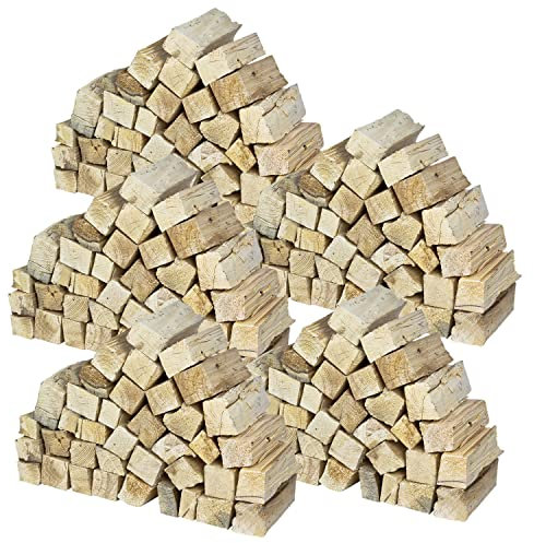 Flameup Brennholz Kiefer, Kaminholz ohne Rinde, 5-500kg Kiefernholz, Feuerholz für Ofen, Kamin, Kaminofen, Feuerschale, Grill, Holzscheite 25 cm, getrocknet, Menge:150 kg
