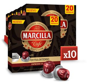 Marcilla Cápsulas de Café Extra Intenso | Intensidad 13 | 200 Cápsulas Compatibles Nespresso (R)
