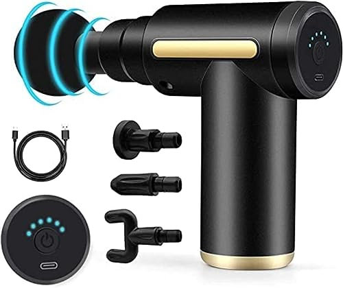 Professional Electric Muscle Massager Massage Gun - Rechargeable - Super Relaxing - MioFascial Athlete Sports 4 Tips & Speed Variation (Assorted Colors)