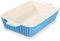 MALACASA, Serie Bake.Bake, Auflaufform groß 37.5 cm mit 3 Liter für 4-6 Personen, Keramik Auflaufformen für Lasagne Tiramisu Aufläufe & mehr Eckig - Blau