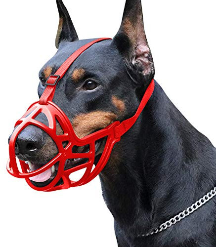 TRoki Gummikorbmaulkorb für Hunde – verstellbar und atmungsaktiv, verhindert Beißen, Bellen und Kauen – wählen Sie aus verschiedenen Größen