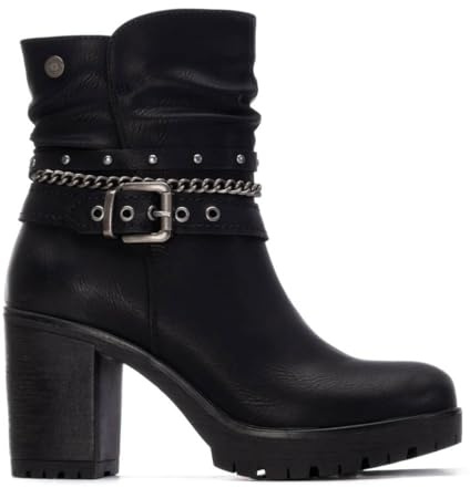 REFRESH - Botín Mujer Negro - Calzado Cómodo y Versátil - Moda casual - Modelo 17291703 (Talla 39)