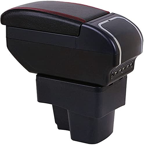 WILSEM Accoudoir De Voiture Boîte D'accoudoir pour Kia pour Rio 3 2011-2016 avec Cendrier Porte-gobelet Rotatif Console Centrale Boîte De Rangement