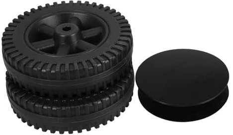 VALICLUD Bbq Grill Wheels Replacement Heavy Duty Caster Wheels 6 Inch 2pcs with Cover Hdpe Black Practical Trolley Replacement Parts for Bbq Grills and Lawn Mowers