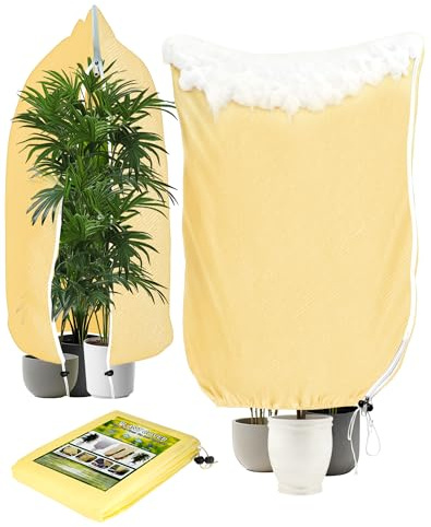 Akunsz 2 Pcs Housse Hivernage Plante Exterieur 180×120cm Voile d’hivernage 80g/㎡ Bâche Protection Hiver Toile Hivernale Contre Gel, Vent et Neige pour Arbustes et Petits Arbres Lauriers Citronniers