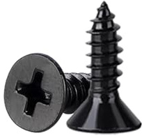 100Pcs M3x12mm Wood Screws, Carbon Steel Black Self Tapping Screws | M3 Flat Head Screws for Wood, Small Screws, Phillips Countersunk Multi Purpose Screws for Furniture, Woodworking, DIY