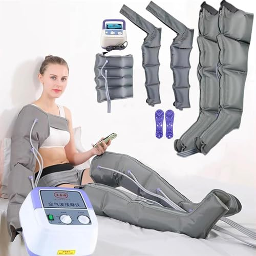 Masseur de jambes à compression d'air – Bottes de thérapie de circulation pour un confort amélioré – Design à six chambres pour le pied, les bras, les jambes et la taille