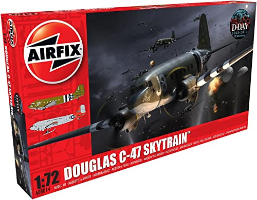 Airfix Standard Model Set - A08014 Douglas C-47A/D Skytrain Model Building Kit - Plastic Aircraft Kit for Adults & Children 8+, Includes Sprues, Decals & Paint Guide - 1:72 Scale