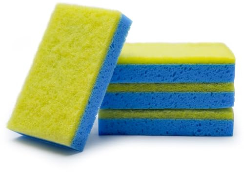 S.M. Arnold Scrub Away™ Plus Sponges, 4-Pack - 3 x 5 Non-Abrasive Dual-Sided Cleaning Tool for Car Detailing, Home & Office, Safe on Leather & Paint, Efficient Grime Removal
