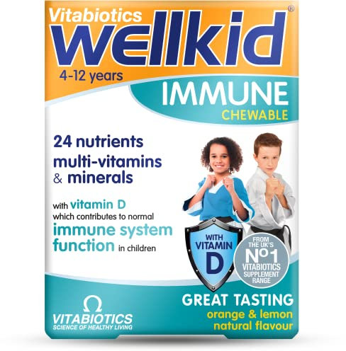 Immunity Booster Chewable Vitamin Tablets for Kids, Wellkid
