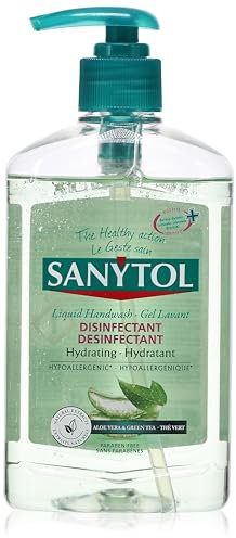 SANYTOL Gel Mano Desinfectante y Hydratant – 250 ml – Aloe Vera y Té Verde