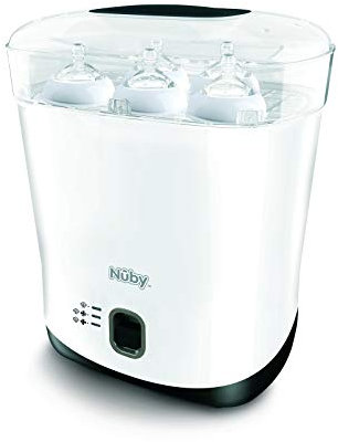 Nuby Babyflasche Sterilisator und Trockner, elektrischer Dampfsterilisator, weiß, tötet 99,9% der Keime