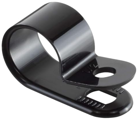 GTSE Black Nylon Plastic Cable Clamps, 1/2 Screw Mounts for Cable, Rope, Tube Management, 100 Pack