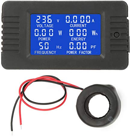 Akozon Voltmetre Amperemetre, PZEM 022 100A Volt Ampere Watt Multimètre LCD Afficher Panneau Voltmetre Amperemetre avec Le Type Fermé CT pour la Mesure de Tension Et de Courant