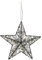 DARO DEKO Lichter-Stern mit LED aus Draht und Perlenkette schwarz Gold 25cm Dekostern Weihnachtsdeko