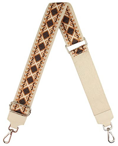 Ever Bloom Unisex Designer Breiter Taschengurt Schultergurt für Bauchtasche Handytasche, DIY Crossbody Handtasche Gurt, Handtaschenhalter Farben:Diamant Schwarz Creme