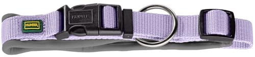 HUNTER Neopen Vario Plus, collare per cani, colore: lavanda/grigio, nylon resistente, morbida imbottitura in neoprene, regolabile in modo continuo, con scarico della trazione, facile da pulire