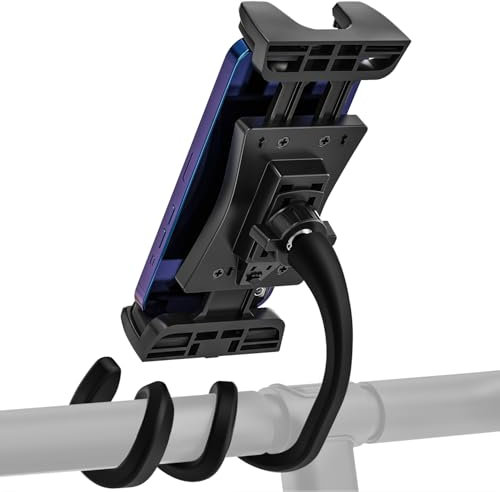 Jubor Supporto Cellulare a Collo di Cigno, Portatile Supporto per Telefono per Bici, Passeggino, Tapis Roulant, Barca, Porta Cellulare Microfono per Tutti Gli Smartphone 4,7-12,9