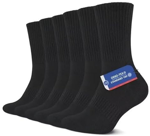 YouShow Sports Socks for Men & Women 6/12 Pairs Cotton Cushioned Crew Socks