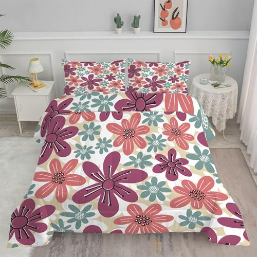 Linfye Bettdecke 180x200 4 Jahreszeiten BlüHende Blumen Bettbezug Ganzjahresdecke 180x200 Bettdecke Waschbar Bettdecke Ohne Bezug Nutzbar Mikrofaser Steppdecke Schlafdecke BC274